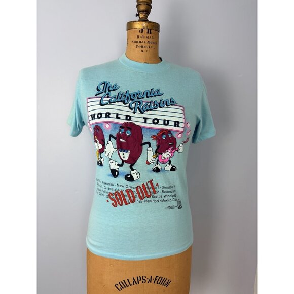 Vintage The California Raisins World Tour Single Stitch T Shirt Size S Unworn